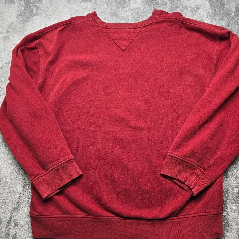 Tommy Hilfiger Crew Neck Sweatshirt Mens‎ XXL Red Pull-Over Embroidered Flag